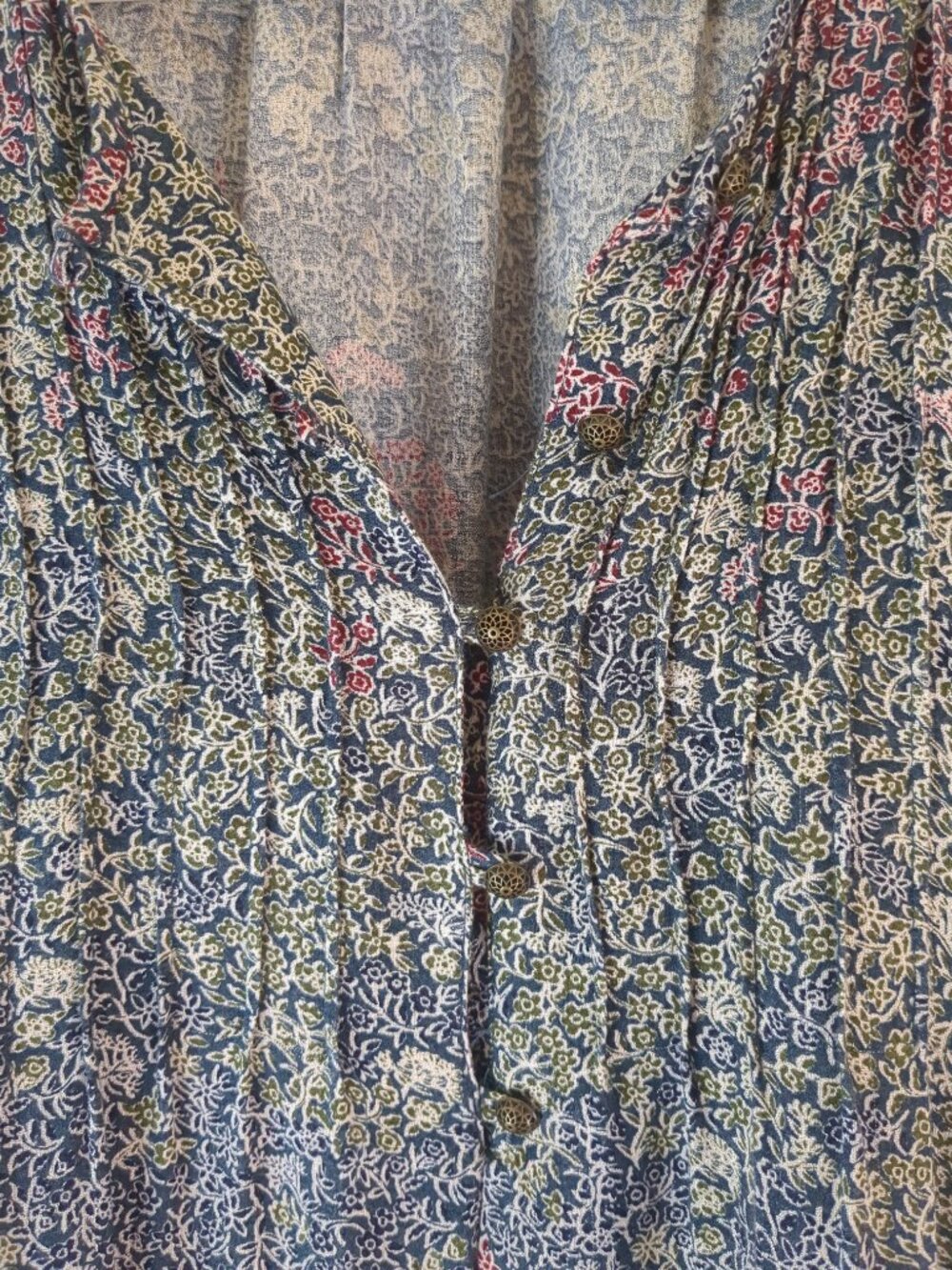 Med Long Sleeve Lucky Brand Half Button Up Blouse / Tunic / Top - Picture 3 of 12